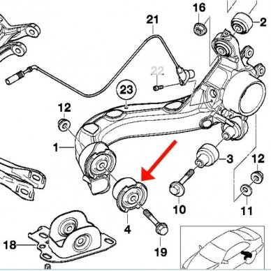 BMW E46 E36 GALINIŲ ŠAKIŲ ĮVORĖS 1